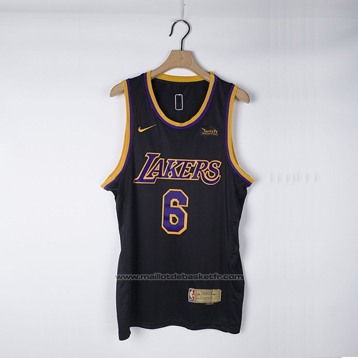 Maillot Los Angeles Lakers LeBron James #6 Earned 2021-22 Noir
